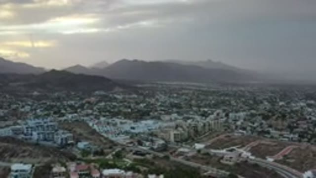 LOS CABOS MEXICO-2020: Wonderful View Of A City Next To Mountains With Clouds