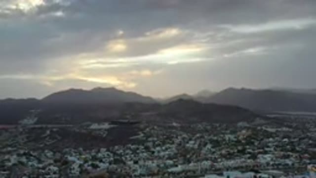 LOS CABOS MEXICO-2020: Scenic Drone Footage Of Snowy Town