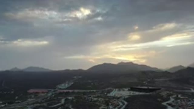 LOS CABOS MEXICO-2020: Footage Of A City Next To Mountains With Clouds