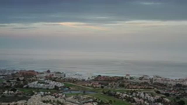 LOS CABOS MEXICO-2020: Birds Eye View Of Beautiful Coastal Village On Cloudy Day