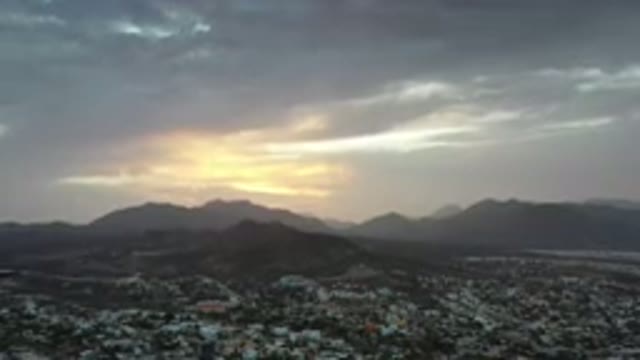 LOS CABOS MEXICO-2020: Sunrise Behind A Mountain Range