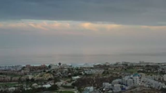 LOS CABOS MEXICO-2020: Aerial Shot Of A Seaside Suburban Residential Area Slowly