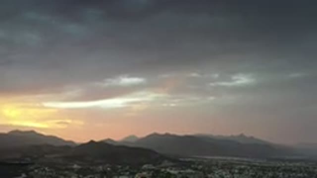 LOS CABOS MEXICO-2020: Quality Footage Of A City Next To Mountains With Clouds