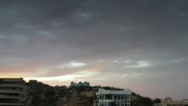 LOS CABOS MEXICO-2020: Aerial View Of The Mountain With Some Big Houses On Top
