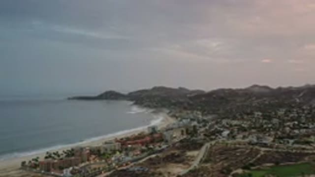 LOS CABOS MEXICO-2020: Aerial And Beautiful View Of The Coastline And The Ocean