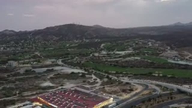 LOS CABOS MEXICO-2020: A Huge City With Roads In A Valley And Mountains Far