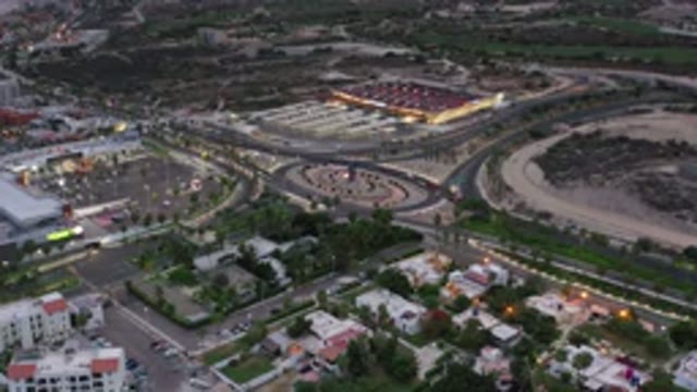 LOS CABOS MEXICO-2020: Aerial View Of Buildings And Rooftop Of City With Cars