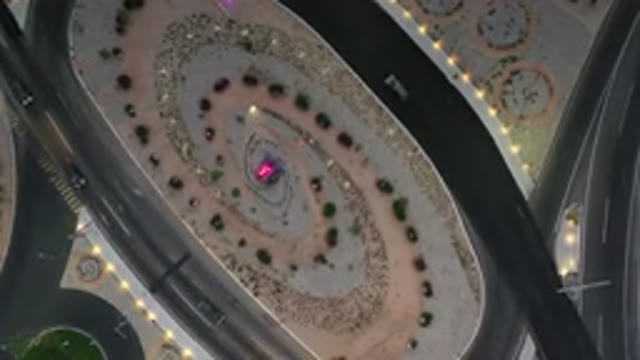 LOS CABOS MEXICO-2020: Drone Flying Over A Major City Expressway On A Clear Day