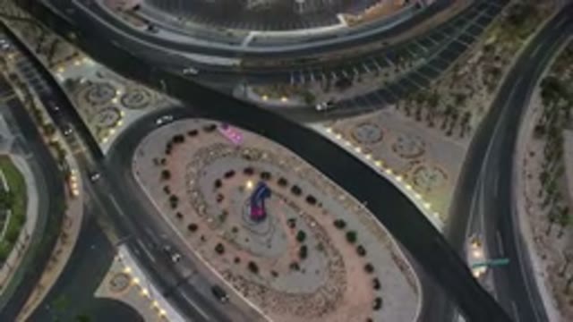 LOS CABOS MEXICO-2020: Vehicle Crossing Project On A Highway That Bypasses A