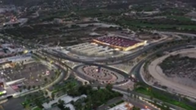 LOS CABOS MEXICO-2020: A Far Sky View Of A Beautiful Landscaped City With Moving