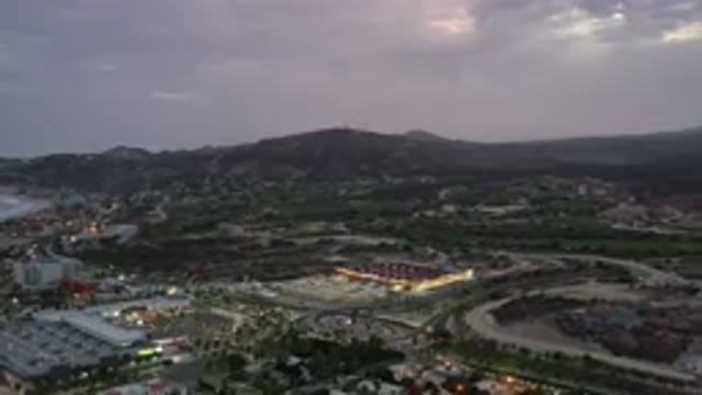 LOS CABOS MEXICO-2020: Aerial Overall View Of A Distant Town Or Village