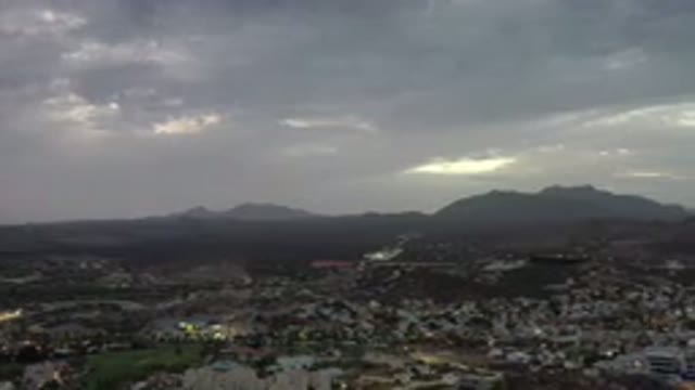 LOS CABOS MEXICO-2020: City By The Mountains During The Night Time