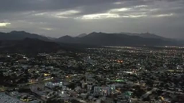LOS CABOS MEXICO-2020: Aerial View At Dusk As Lights Are Coming On In The City