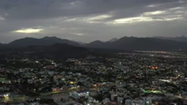 LOS CABOS MEXICO-2020: Nighttime Look Of Residential And Commercial Area With