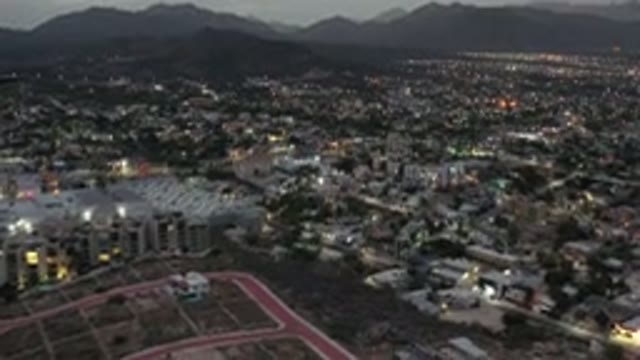 LOS CABOS MEXICO-2020: Aerial View Of A Suburb In Early Evening Just As The