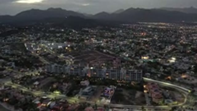 LOS CABOS MEXICO-2020: Evening View Of A Big Spread City In Tight And In The