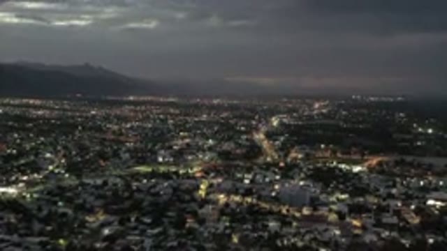 LOS CABOS MEXICO-2020: Flying Over A Big City At Night There Are Tons Of