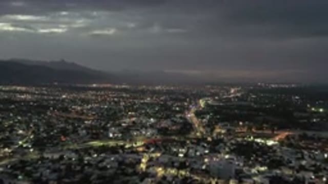 LOS CABOS MEXICO-2020: Evening Building Lights and Mountain Nature View