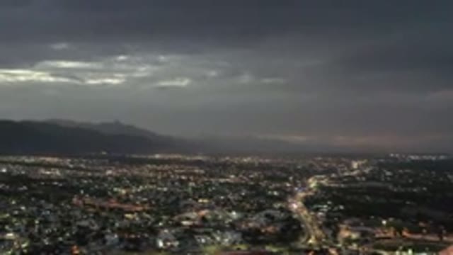 LOS CABOS MEXICO-2020: A View Of A Huge City With Gray Colored Sky Far Behind