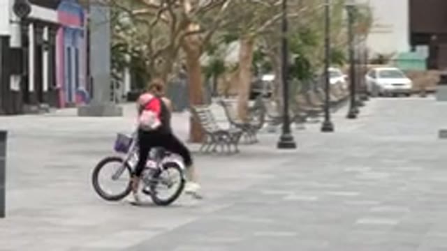 LOS CABOS MEXICO-2020: A Mother Promptly Rescuing Her Baby Daughter During Her First Bike Ride