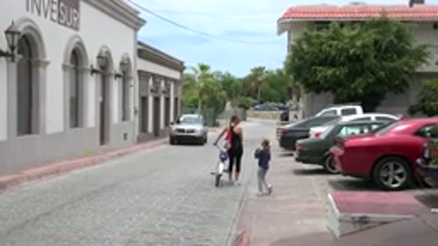 LOS CABOS MEXICO-2020: The Woman And The Girl Are On The Way To Explore The City