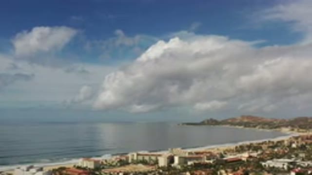 LOS CABOS MEXICO-2020: Landscape View Of Mountains Buildings And Beach