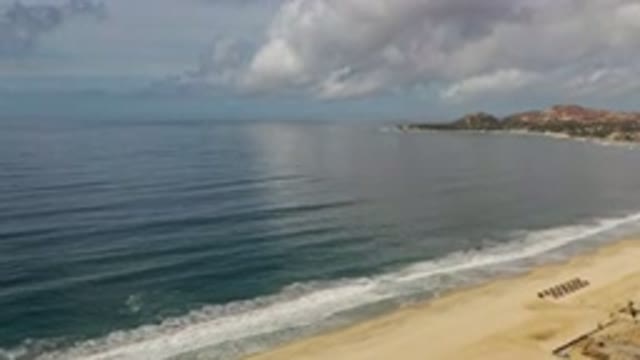 LOS CABOS MEXICO-2020: Footage Of Beach And Mountains With Clear Sky In The