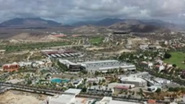 LOS CABOS MEXICO-2020: Aerial View Of Business Park To The Mountains
