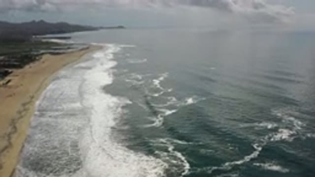 LOS CABOS MEXICO-2020: Aerial View Of The Beautiful Ocean With A Pretty Sky And