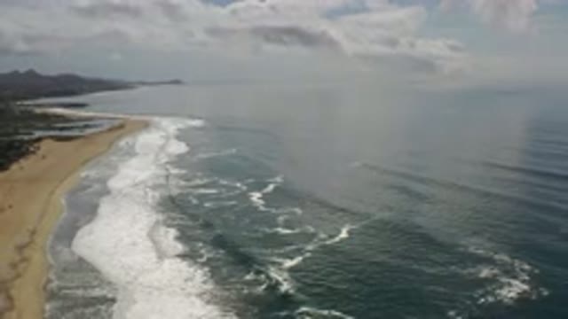 LOS CABOS MEXICO-2020: Beach With The Sky And The Blue Sea In The Movements Of