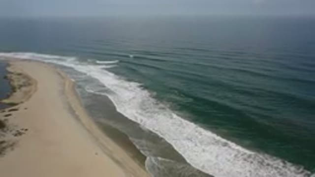 LOS CABOS MEXICO-2020: Cereal View From The Top Of A Natural Sandy Beach With Waves And Horizon