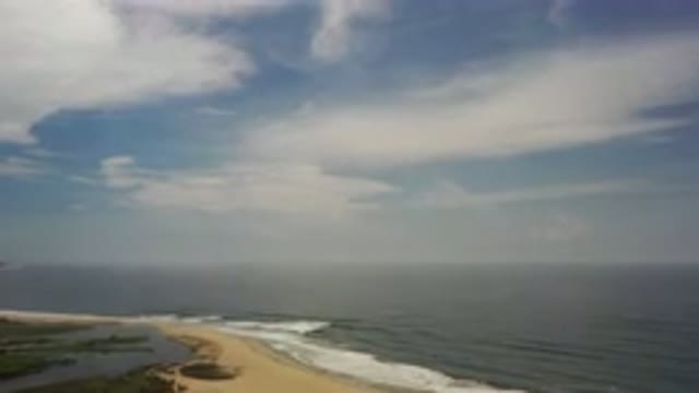 LOS CABOS MEXICO-2020: Drone Footage Of A Beach With High Tide Rushing Ashore