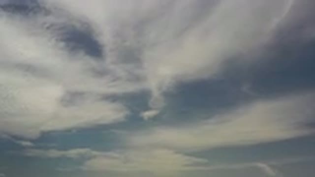 LOS CABOS MEXICO-2020: Panning View Of Thin Clouds Covering A Light Blue Sky