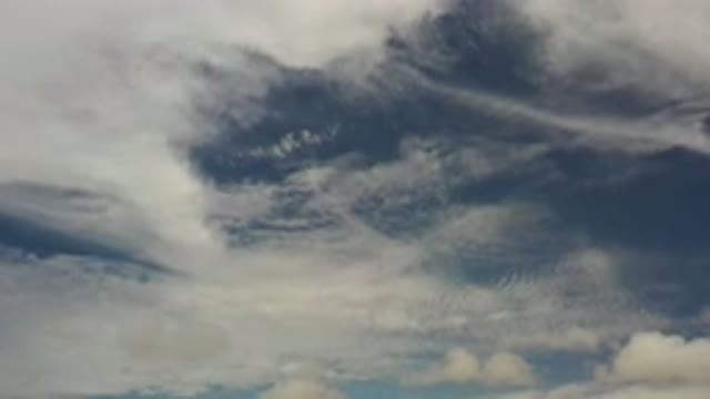 LOS CABOS MEXICO-2020: Panning View Of White Clouds Up In The Blue Sky