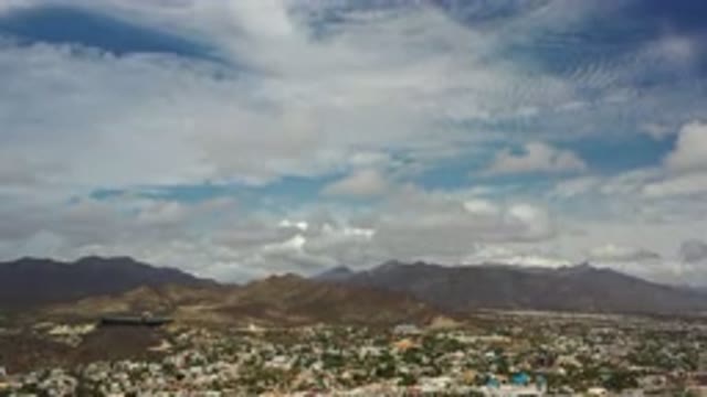 LOS CABOS MEXICO-2020: A Beautiful Sky And Far Spread City With White Buildings