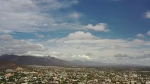 LOS CABOS MEXICO-2020: A Small Town With Many Houses And Buildings Under A