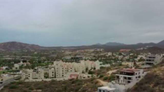 LOS CABOS MEXICO-2020: Drone Footage Of A Village In The Hills With Several Homes