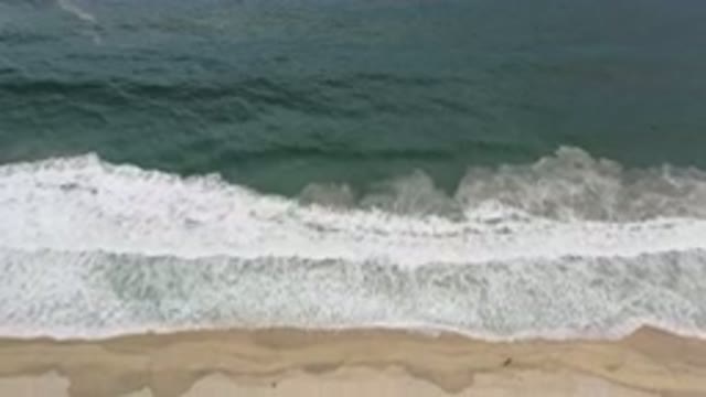 LOS CABOS MEXICO-2020: Huge Wave With Dark Colored Water Crashing Into A Sandy Beach