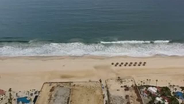 LOS CABOS MEXICO-2020: Drone Footage Of Waves Crashing On A Beach