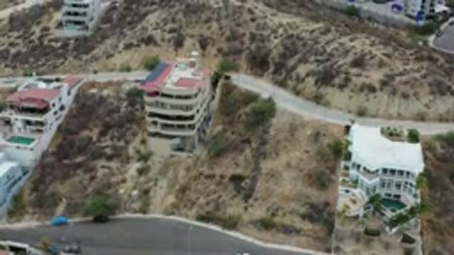 LOS CABOS MEXICO-2020: Drone Footage Of A City Full of Commercial Buildings And Hotels