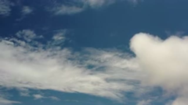 LOS CABOS MEXICO-2020: Portion of Sky with Fluffy White Clouds Gradually Moving