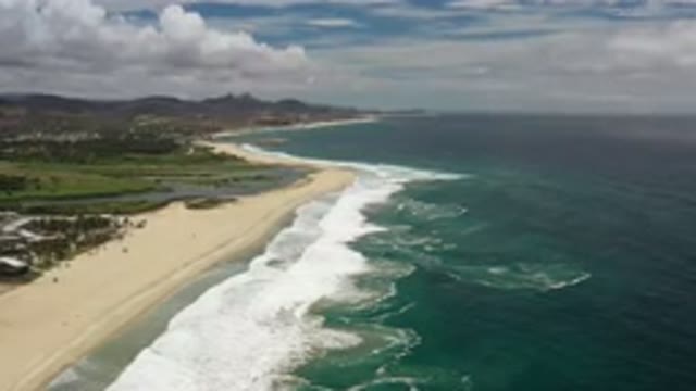 LOS CABOS MEXICO-2020: Beautiful Hill Plain Beach And Sea In One Single Frame