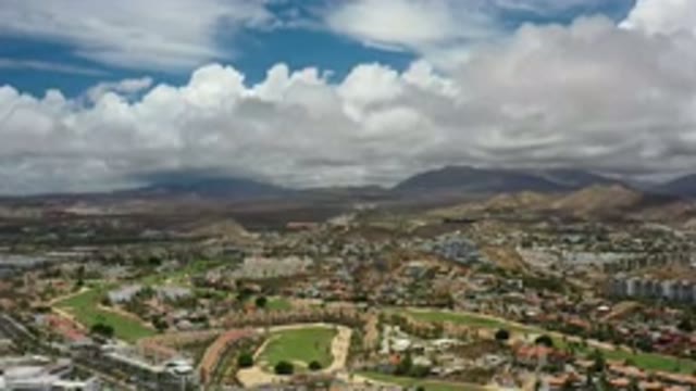 LOS CABOS MEXICO-2020: City By The Hills With Wide Green Zones On A Cloudy Day