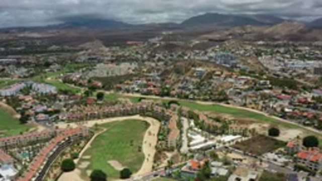 LOS CABOS MEXICO-2020: Suburban City Sprawls From The Mountains