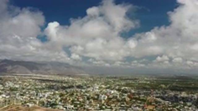 LOS CABOS MEXICO-2020: Looking Down A Large Populated Valley On A Sunny Day With