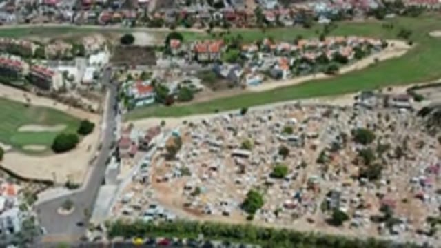 LOS CABOS MEXICO-2020: Aerial Footage Of A Large City With Traffic Moving Around