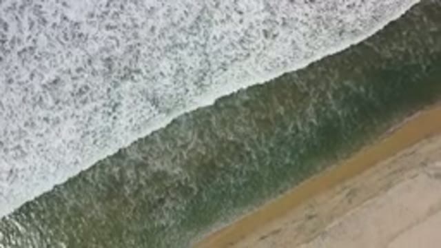 LOS CABOS MEXICO-2020: The White Crest of the Wave Gentle Moves to the Shore