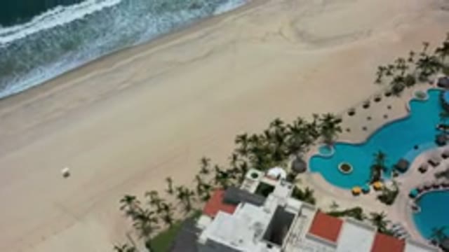 LOS CABOS MEXICO-2020: Beautiful Aerial View Of A Vacation Resort Near A Sandy Beach