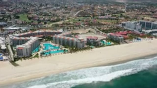 LOS CABOS MEXICO-2020: Flying Drone Over A Beautiful And Luxurious Resort On The