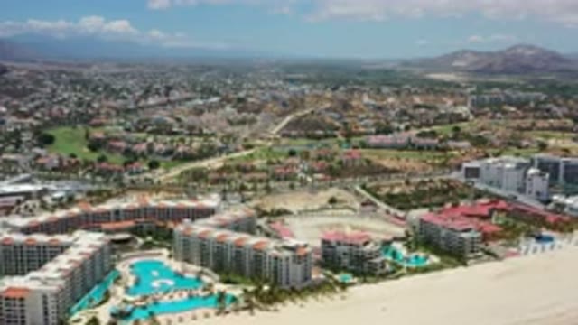 LOS CABOS MEXICO-2020: A Bird's Eye View Of Beach Resorts Next To The Beach